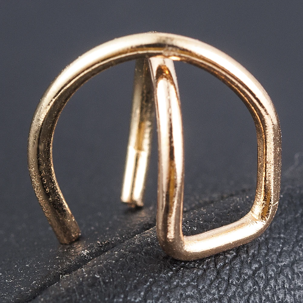 

Simple Korean Style Simple Cross Double Clip Earrings For Women Fashion Trendy Girls Holiday Jewelry Gold,black Colors