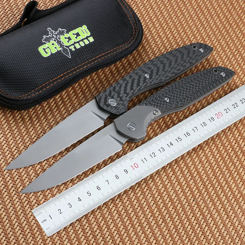 Лезвие Green thorn 110bd2 углеродное волокно титановая рукоятка TC4 складной нож с