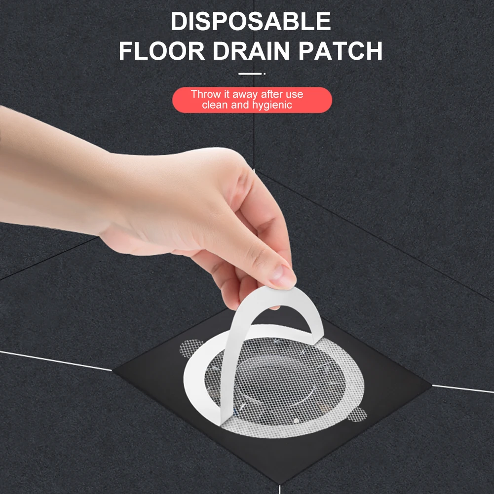 

25PCS Disposable Floor Shower Drains Hair Catcher Mesh Stickers Disposable Kitchen Drain Paste Toilet Hair Anti-blocking Filter