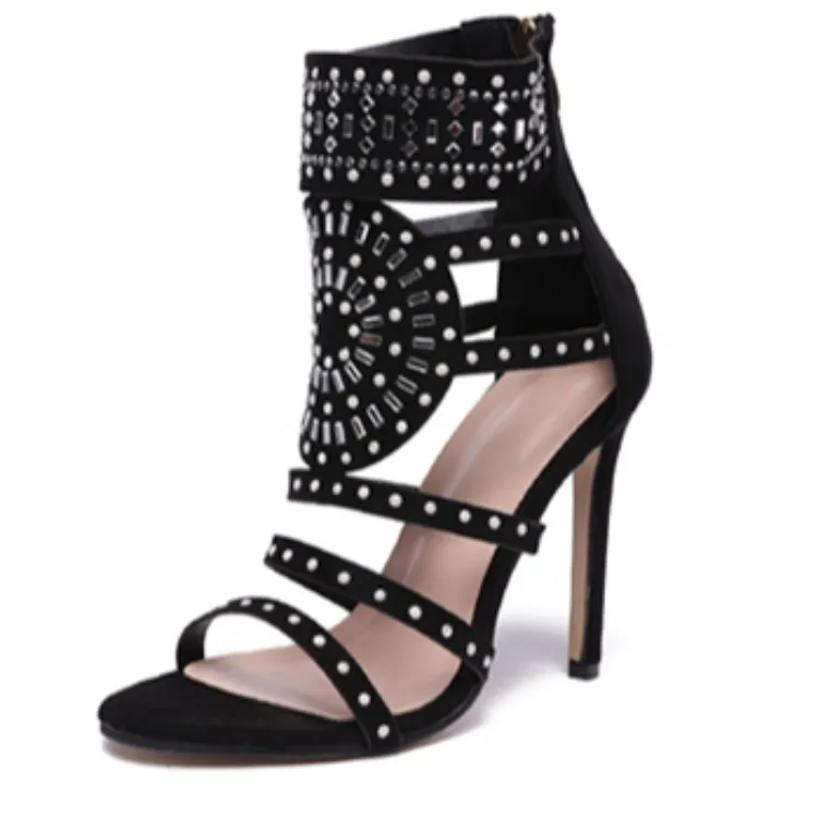 

PYJTRLSandals women's summer slim heel nightclub sexy diamond boots