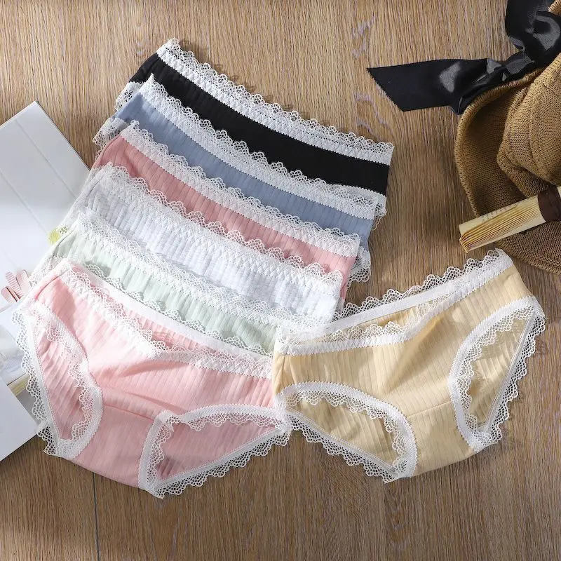 

Трусики женские кружевные, менструальные, непротекающие, из хлопка, с низкой талией, комфортные