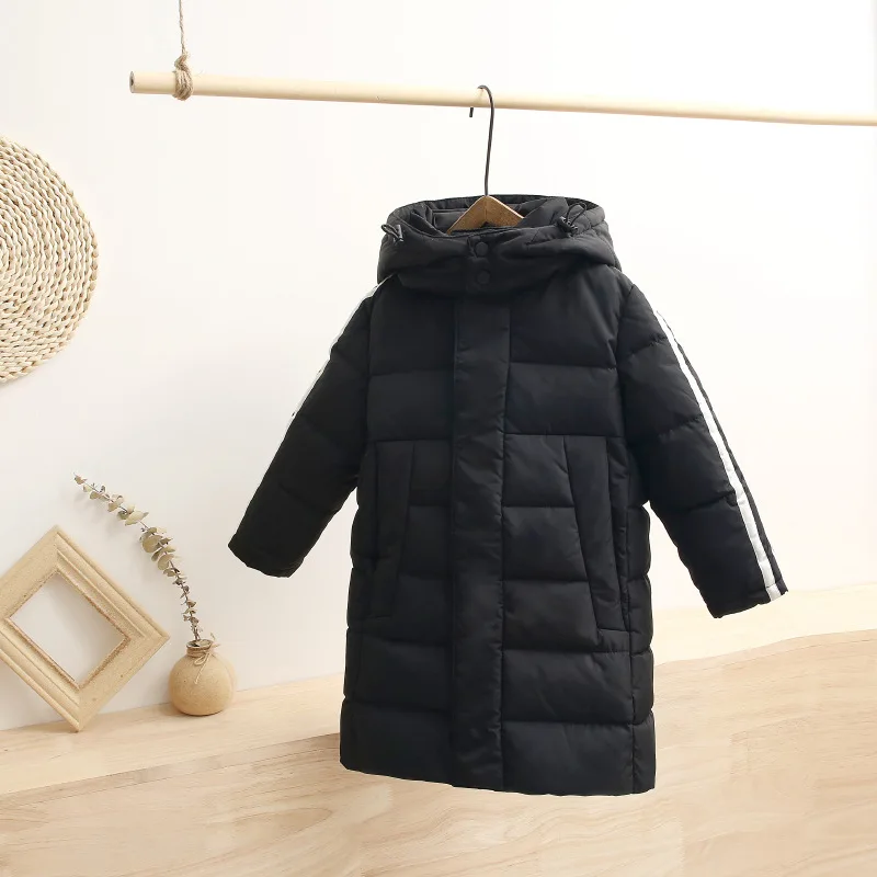 Детский плотный длинный пуховик для мальчиков и девочек теплый малышей сезон