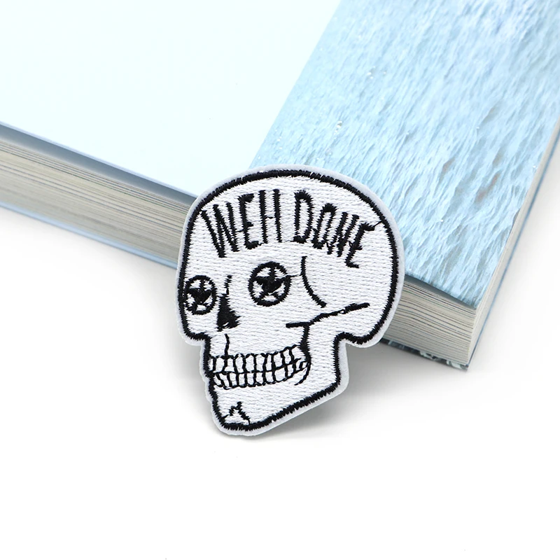 2 шт./лот Забавный Террор Хэллоуин хорошо сделанный череп вышивка патч для одежды