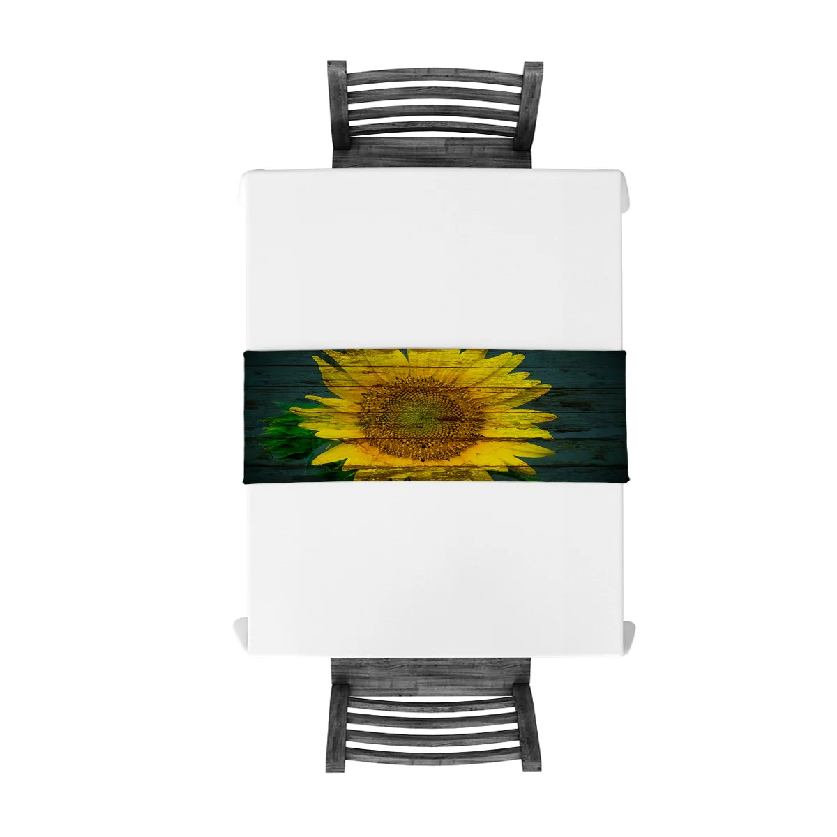 Современная настольная дорожка винтажная деревянная доска с принтом подсолнуха