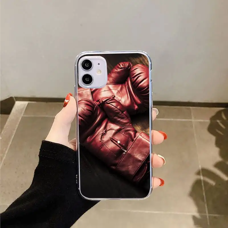 

Boxing Gloves sports Phone Case Transparent for iPhone 6 7 8 11 12 s mini pro X XS XR MAX Plus