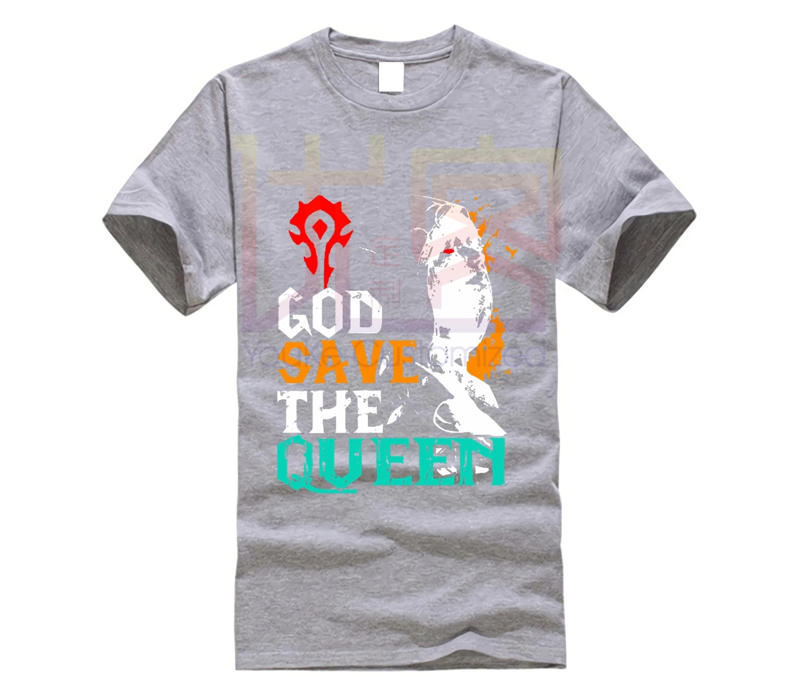 2019 Топ дизайнерская футболка черная брендовая с принтом World Of Warcraft God Save The Queen