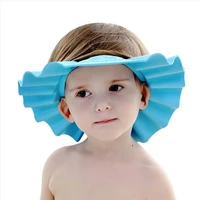 new lovely baby shampoo hat adjustable shield waterproof ear protection toddler kids bathing shower cap wash hair visor caps