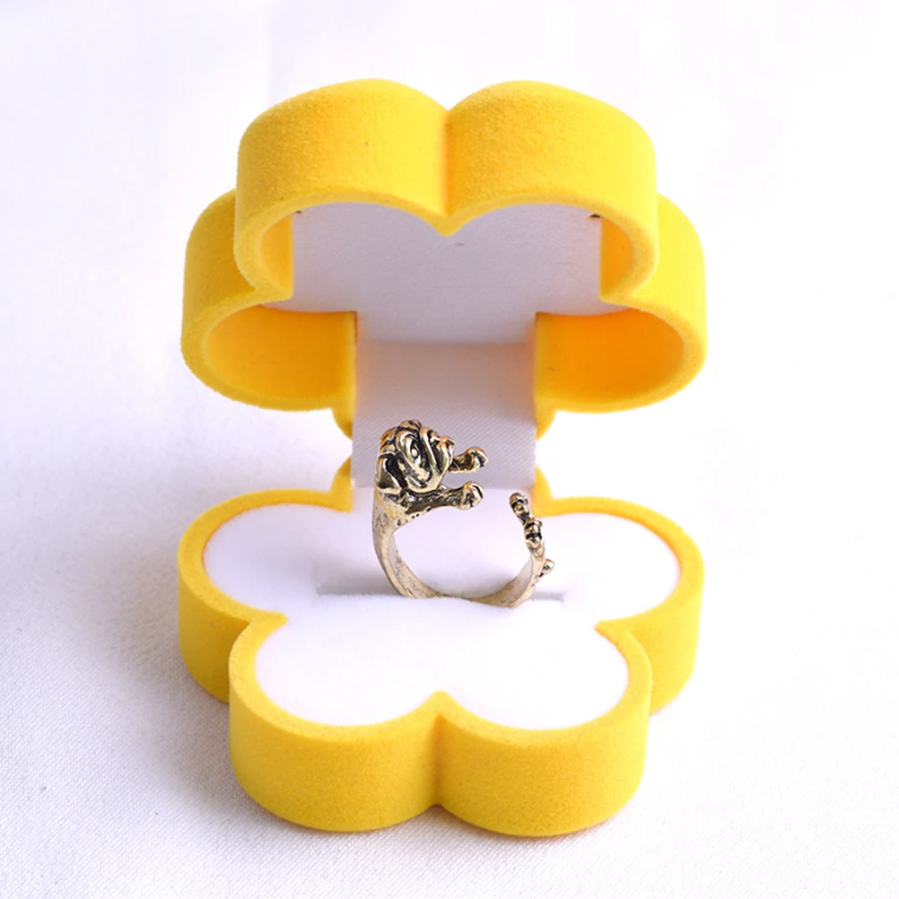 2 шт. солнцезащитное кольцо в виде цветка коробка фланель для ювелирных изделий