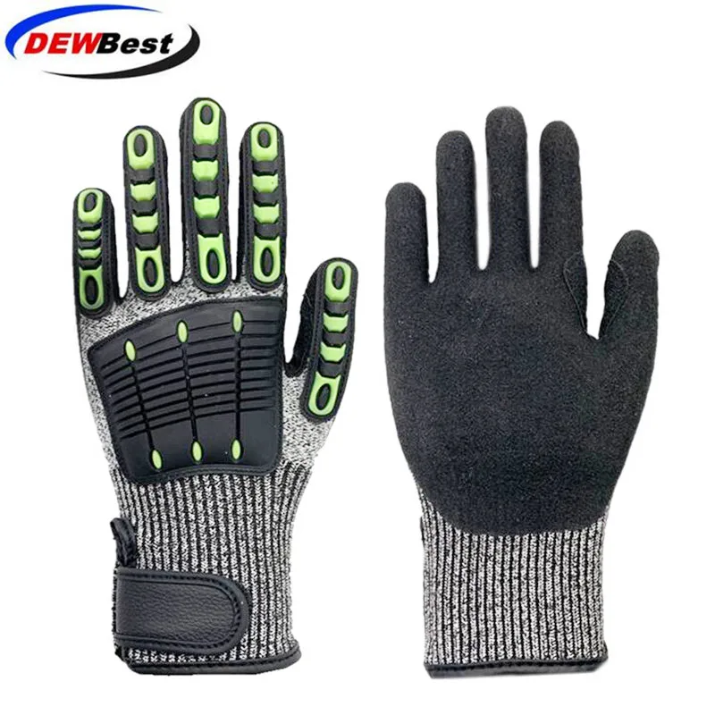 DEWBest уровень 5 Анти порезы песчаные нитриловые покрытые нефтяные дышащие TRP