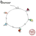 BAMOER серебрянный простой браслет-цепочка с бусинами 100% 925 пробы серебро регулируемый браслет для девочки Ювелирное Украшение с оригинальным дизайном: BSB061