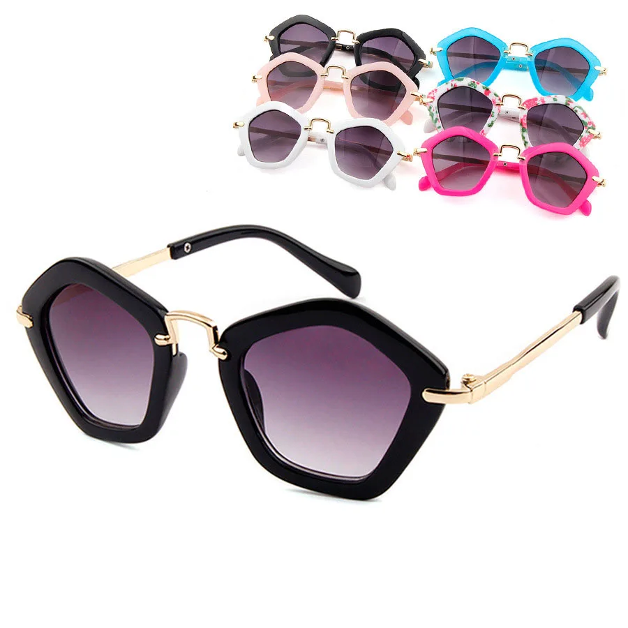 Фото Яркие цвета очки для мальчиков и девочек Ретро стиль милая оправа солнцезащитные