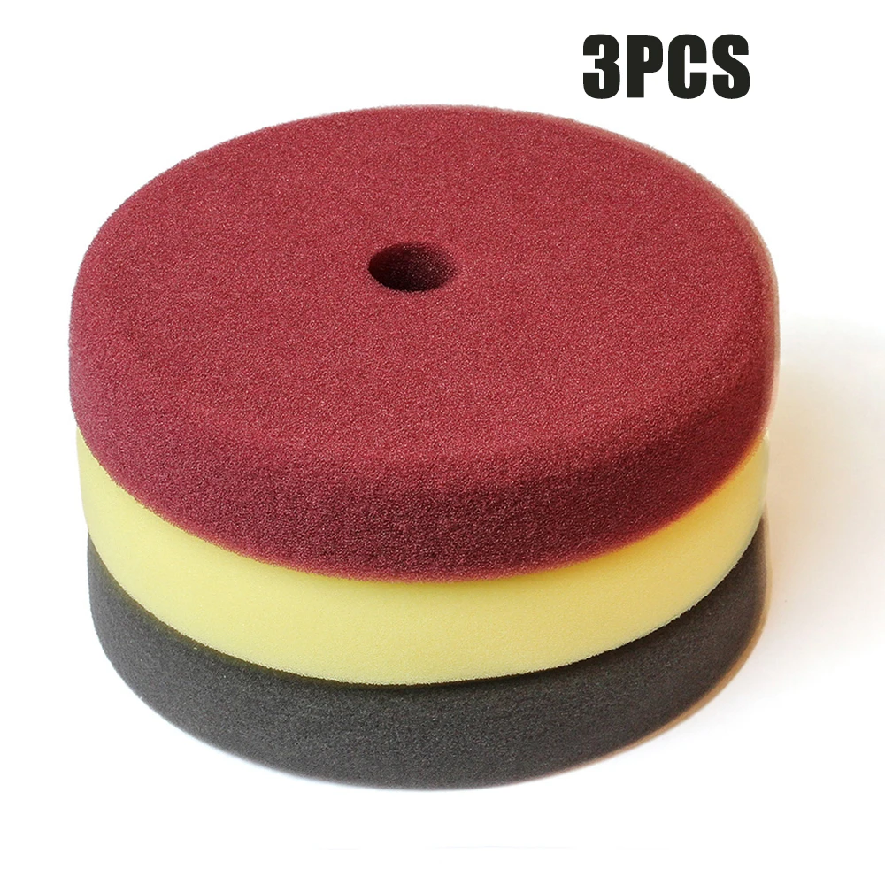 

3PCS Sponge Buffing Pads Foam Polishing Pads Kit 7in Sanding Disc For Car Waxing Cut And Buff The Oxidized Automotive Coatings