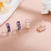 maikale small simple multiple korean earrings multicolor cubic zirconia copper stud earrings for women party jewelry gifts