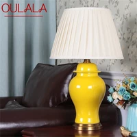 oulala ceramic table light brass contemporary luxury desk lamp led for home bedside bedroom