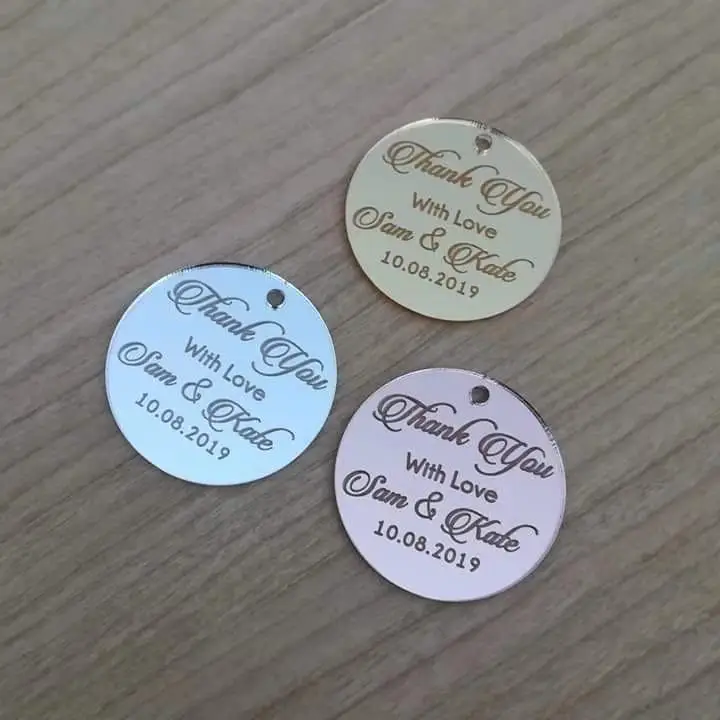 Компактные зеркальные бирки 5 см для свадебных приглашений 50 шт.|Открытки и