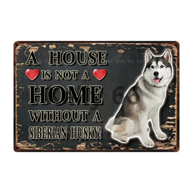 Оловянный постер [Kelly66] с изображением домашних животных собак померанского