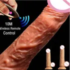 Реалистичный фаллоимитатор, вибратор с дистанционным управлением, автоматическое телескопическое нагревание кожи, стимуляция точки G для женщин, мастурбатор