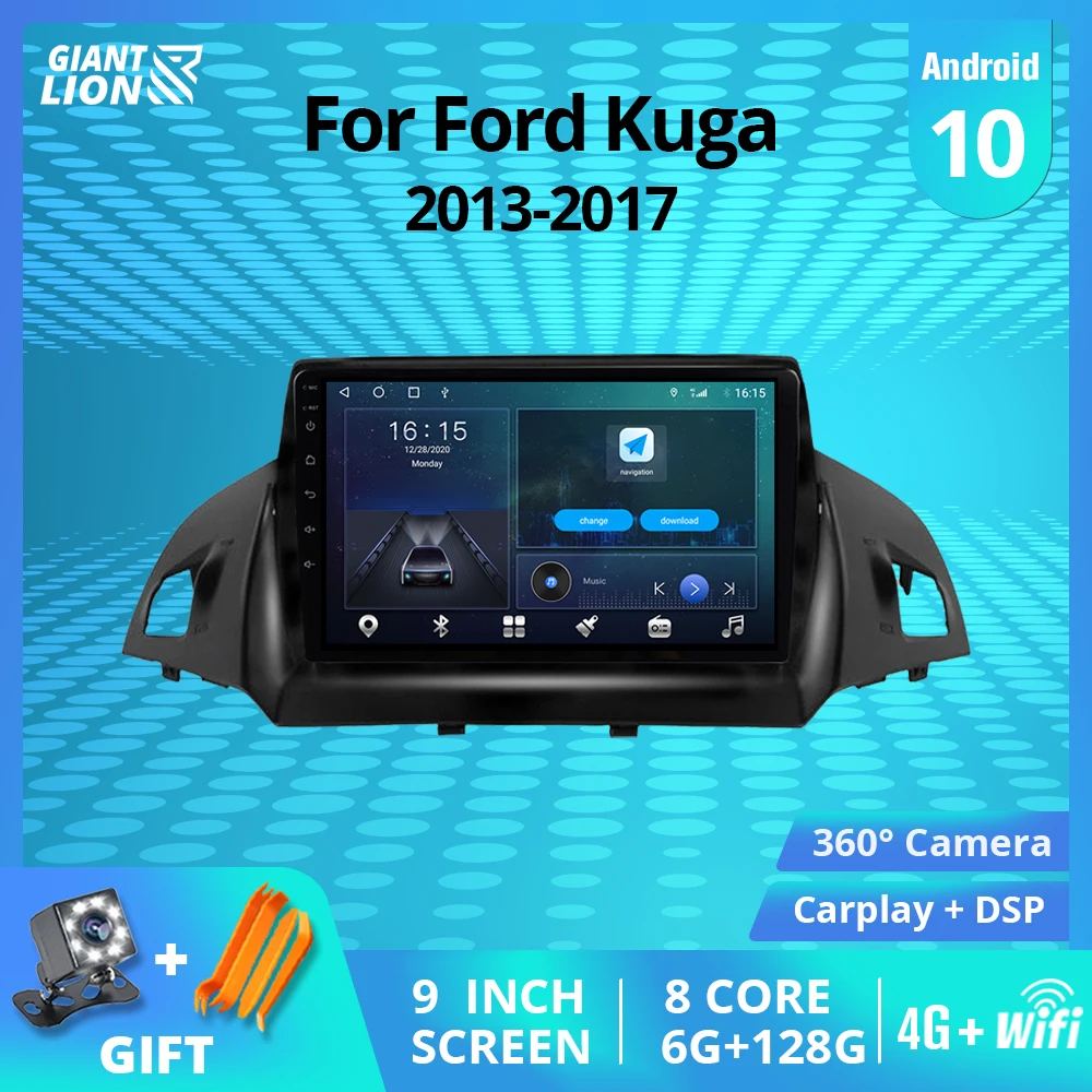 Автомагнитола 2DIN на Android 10 для Ford Kuga 2013-2017 GPS-навигация стереоприемник