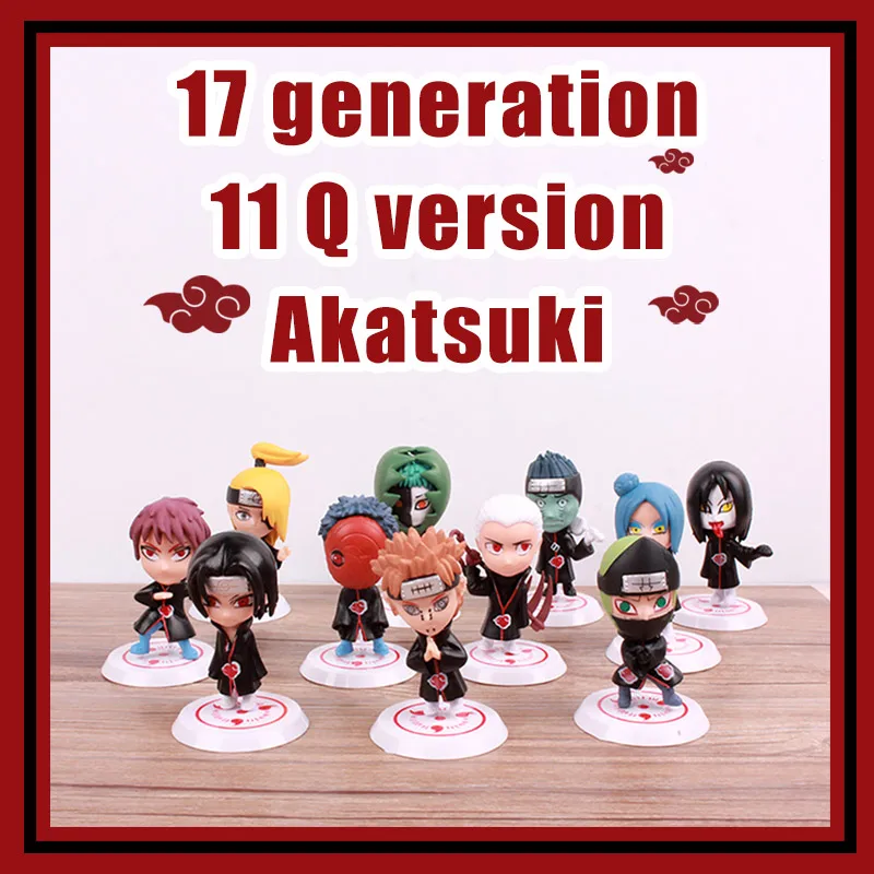 

12pcs/set Anime Shippuden Hinata Sasuke Itachi Kakashi Gaara Jiraiya Sakura Q Version PVC Figures Toys Dolls Kid Gift