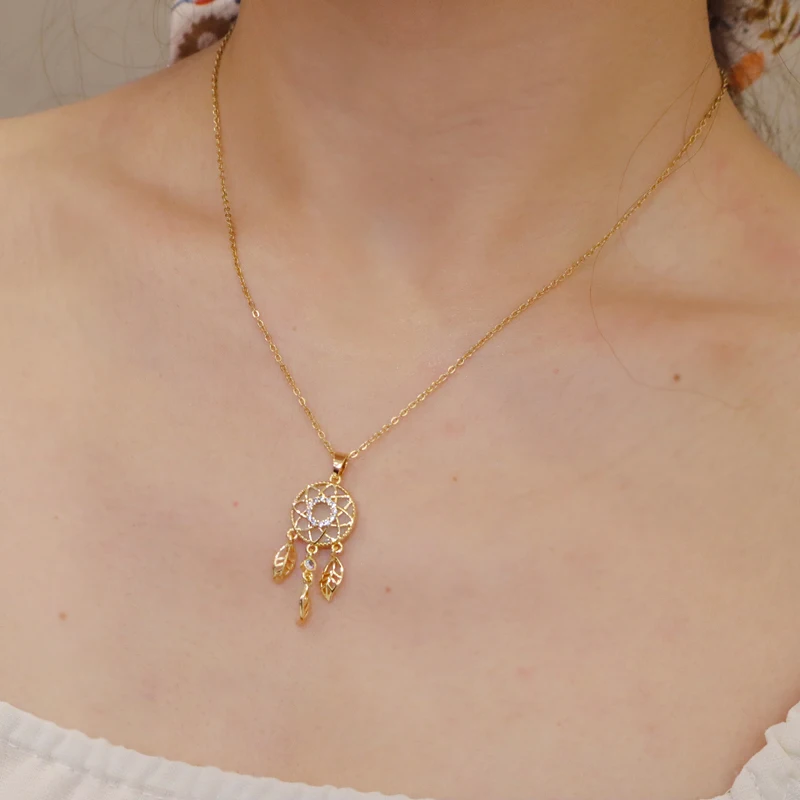 Женское Ожерелье Ловец снов из титановой стали с опалом 2021 | Украшения и