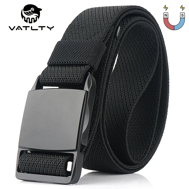 

95cm-125cm Elastic Tactical Belt For Men Anti-rust Alloy Magnetic Buckle Outdoor Sports Belt Strong Nylon Unisex Stretch Belt