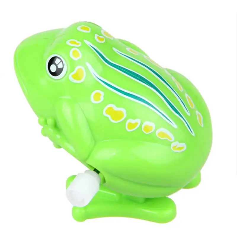 

3pcs Plastic Wind up Bouncy Children Frog Toy Chain Clockwork Frog Toys Kids Funny Gift (Green)