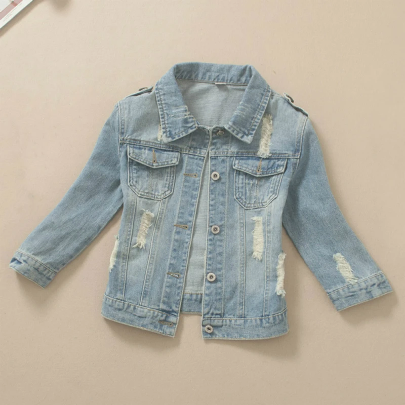 2020 сезон: весна лето рваные джинсовые жакеты для женщин в Корейском стиле