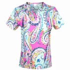 Женский медицинский скраб-топ с v-образным вырезом 100% хлопок хирургическая Униформа скрабы Топ