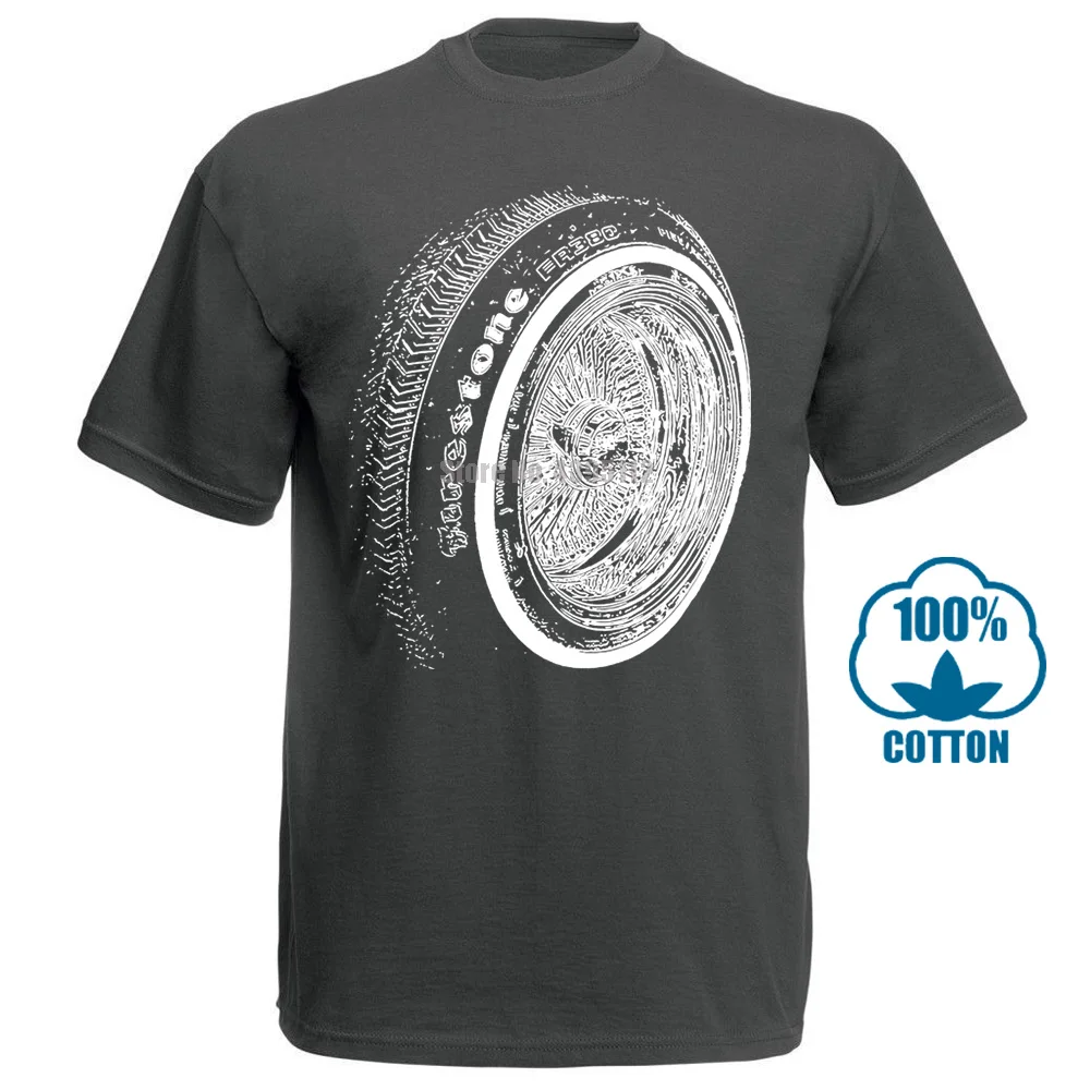 Темно-серый Футболка Lowrider 13 Knockoff Wire Wheel - Цвет: Темно-серый