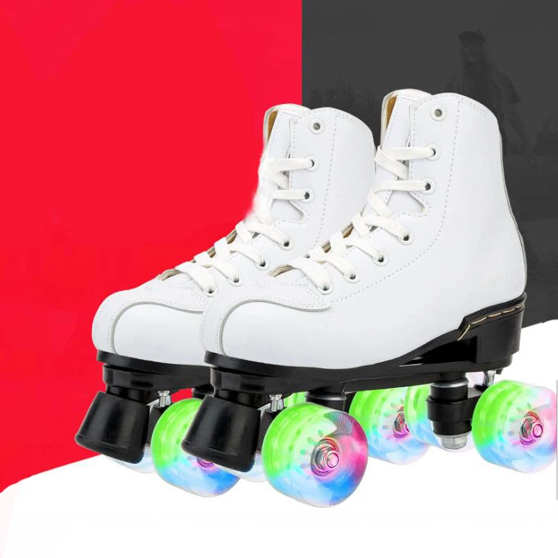 2020 New Skate Artificial Leather Shoes Roller Skates Man Women Patins Skating Rollers patines de 4 ruedas Outdoor Sports Shoes