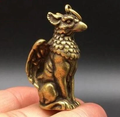 

Solid Copper Bird With Wings Pendant Brass Beast Pendant Key Chain Pendant Gift Fengshui Bronze Sculpture