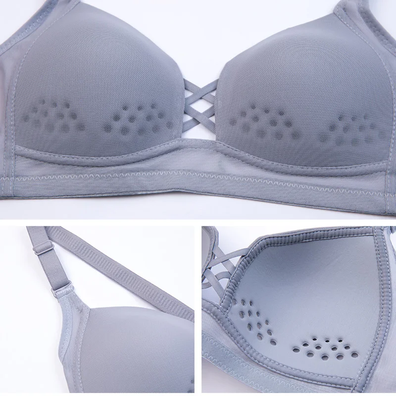 

2020 New Plus Size Push Up Bras Breathable Wireless 3/4 Cup Thin Brassiere Lingerie Women Fitness Underwear