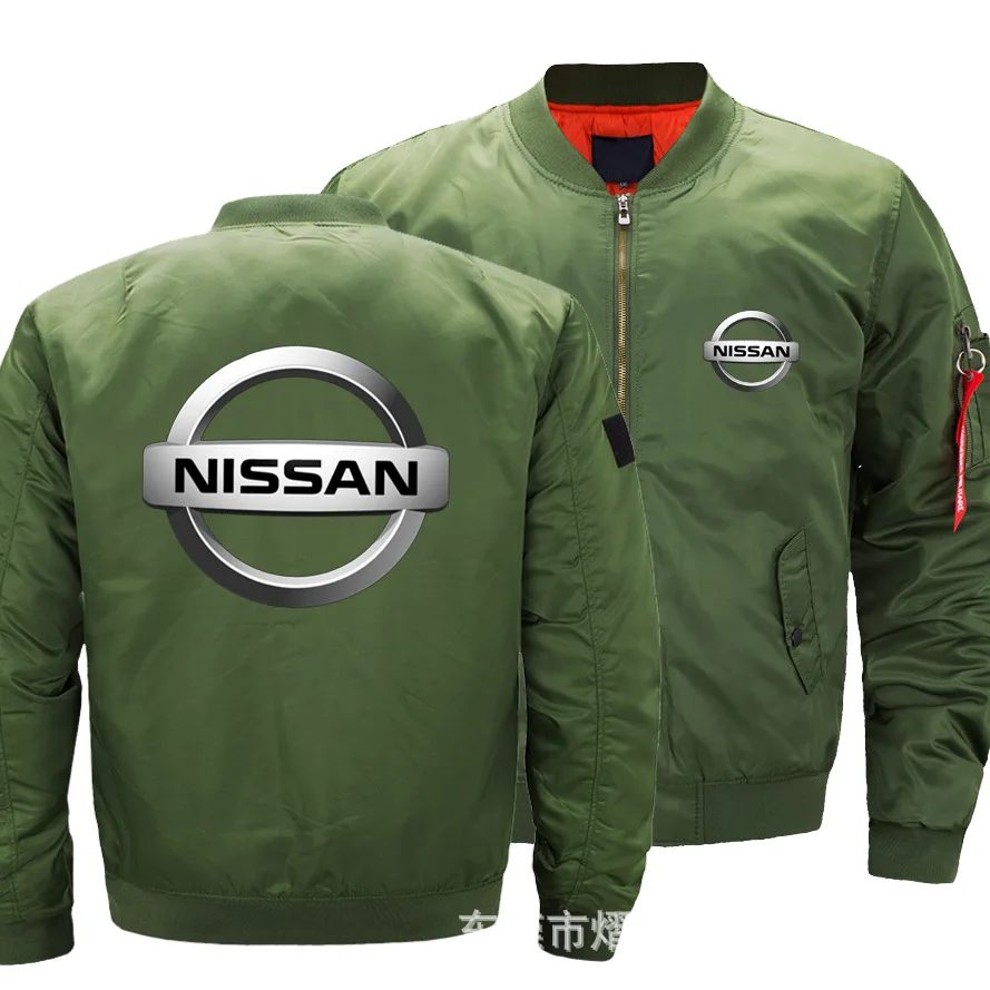 

NEW Mens jacket Warm Nissan Slim Fit Fly Pilot jacket Car Logo Print Sweatshirt Hip Hop Male Clothing 578