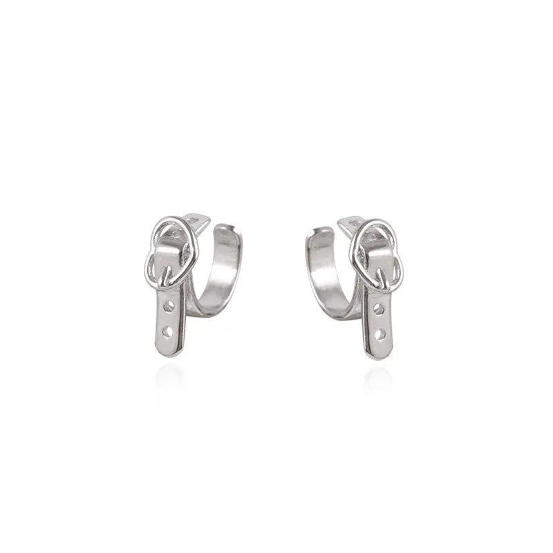 

TIMEONLY Unique Design Belt Buckle Hollow Heart No Pierced Ears Ear Bone Clip Earrings for Women Female Earring Elegant Jewelry