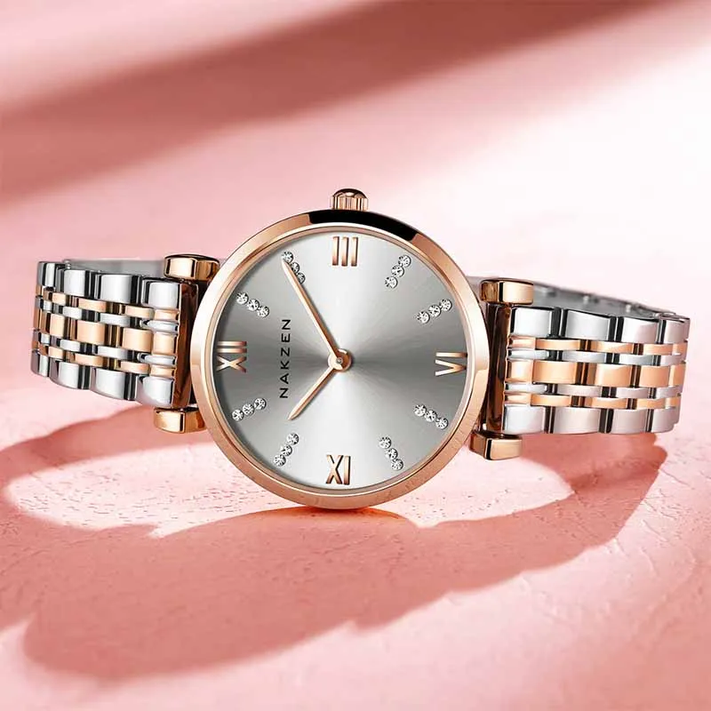 NAKZEN Top Luxury Quartz Watch Women Fashion Business Wristwatch Stainless Steel Ladies Watch Clock Life Waterproof Montre Femme enlarge