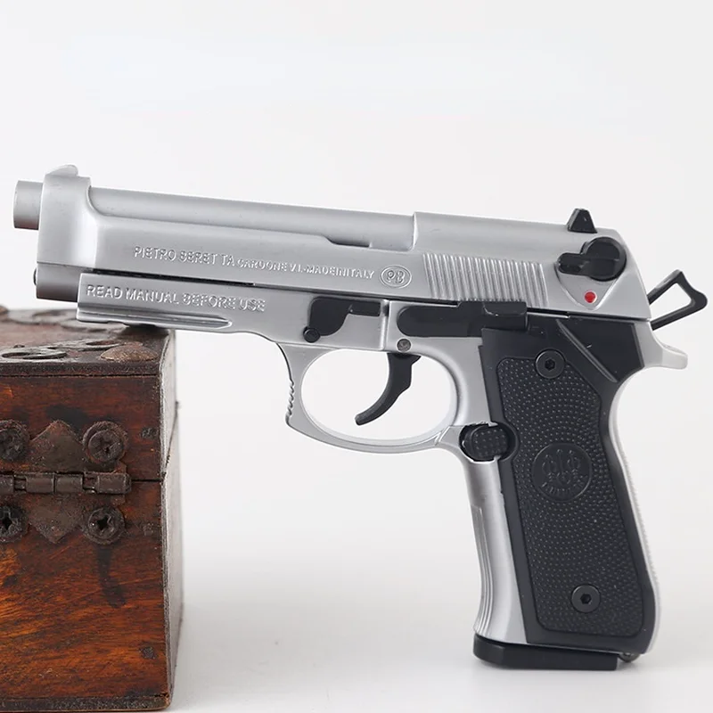 Pistola de Metal en miniatura para hombre, modelo de alta calidad, 1:2.05, M92A1 Beretta, artesan&iacute;a para lanzar, colgante, Colecci&oacute;n, regalo de cumplea&ntilde;os, 2021-4