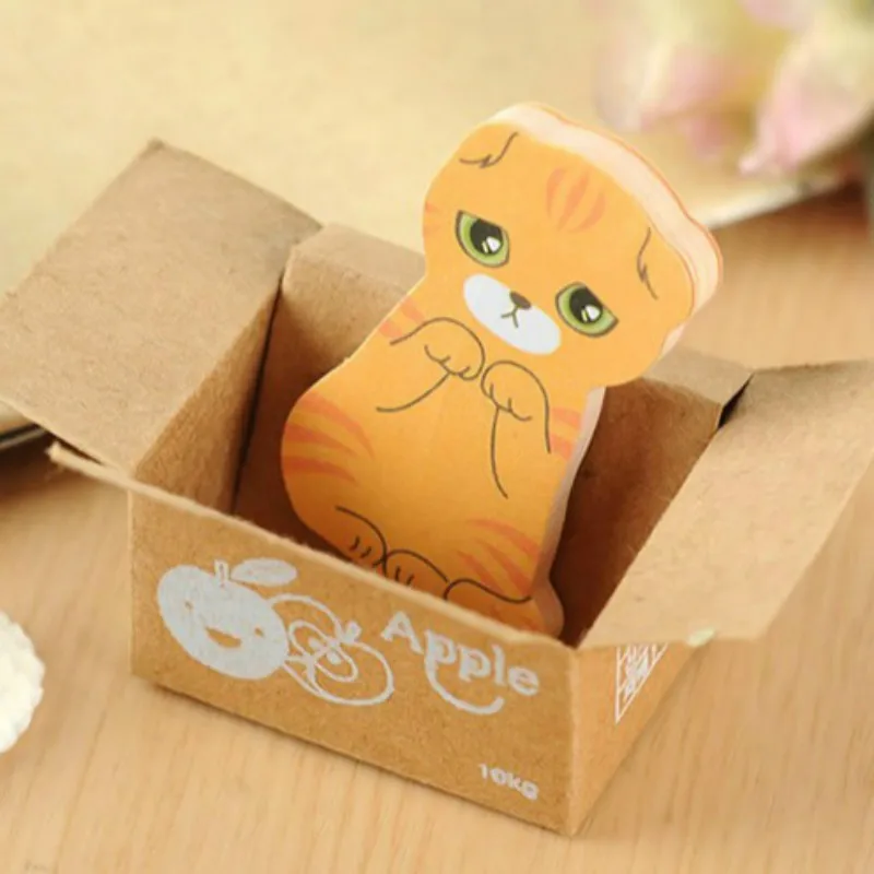 Yellow Kawaii корейские канцелярские товары Kitty House дизайн животных липкий блокнот для кошки бумажный милый Post It Notes - Цвет: Yellow