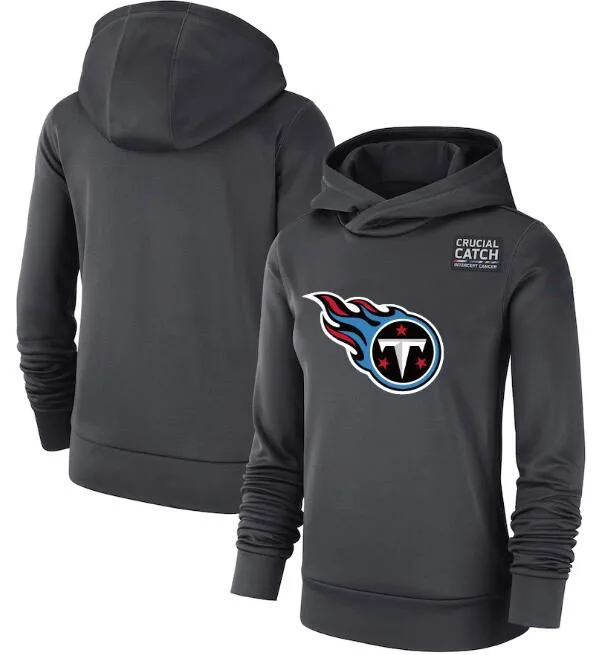 

Tennessee Women's Crucial Catch Performance Titans Anthracite Pullover Hoodie