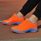 Теннисные туфли унисекс С нескользящими кроссовками стандартные синие оранжевые кроссовки Мужская теннисная обувь для волейбола
