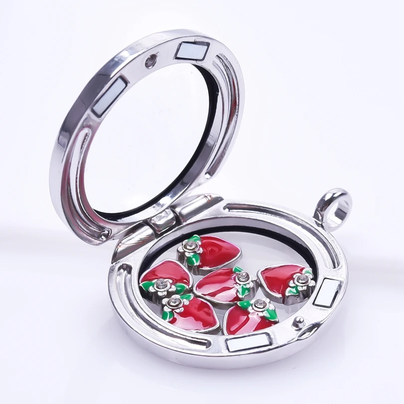 Подвески в виде клубники 20 шт./лот Плавающие для памятного кулона ожерелья