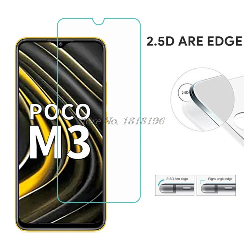 Для Xiaomi Poco M3 закаленное стекло 9H протектор экрана для смартфона ЖК пленка Pocophone