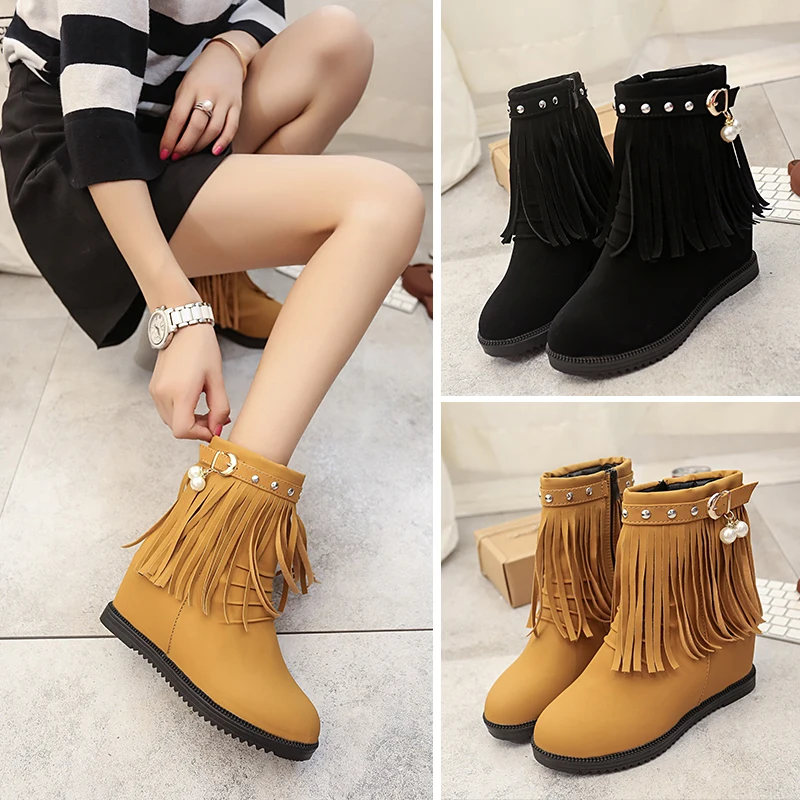 

Leather Boots Women 2022 New Rivet Heigh Platform Boots Winter Round Toe Beads Luxury Women's Boots Velvet Motorcycle Boots