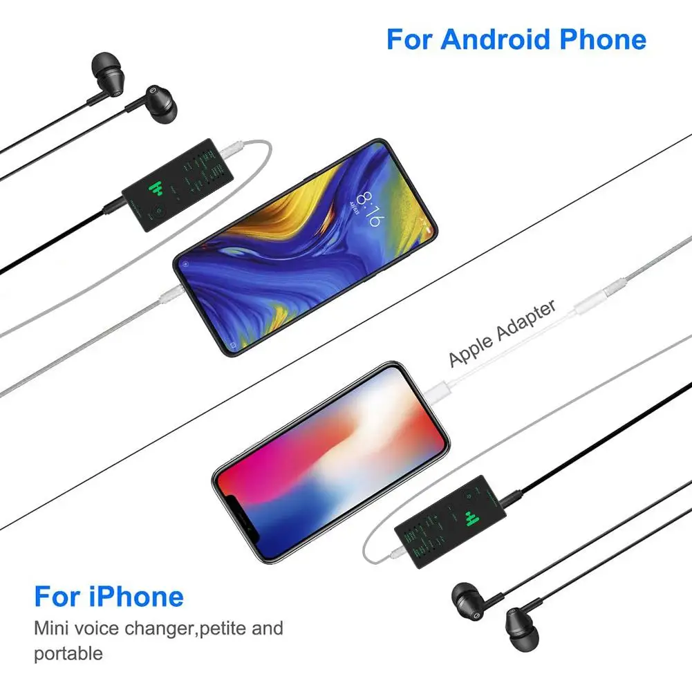 Мини Портативный голосовой модулятор с регулируемыми голосовыми функциями