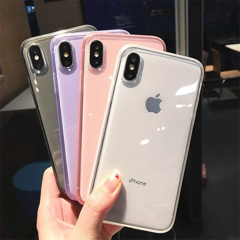 Яркий прозрачный противоударный чехол для телефона iPhone 11 Pro Max XS XR X 12 Mini 7 8 Plus 6S SE