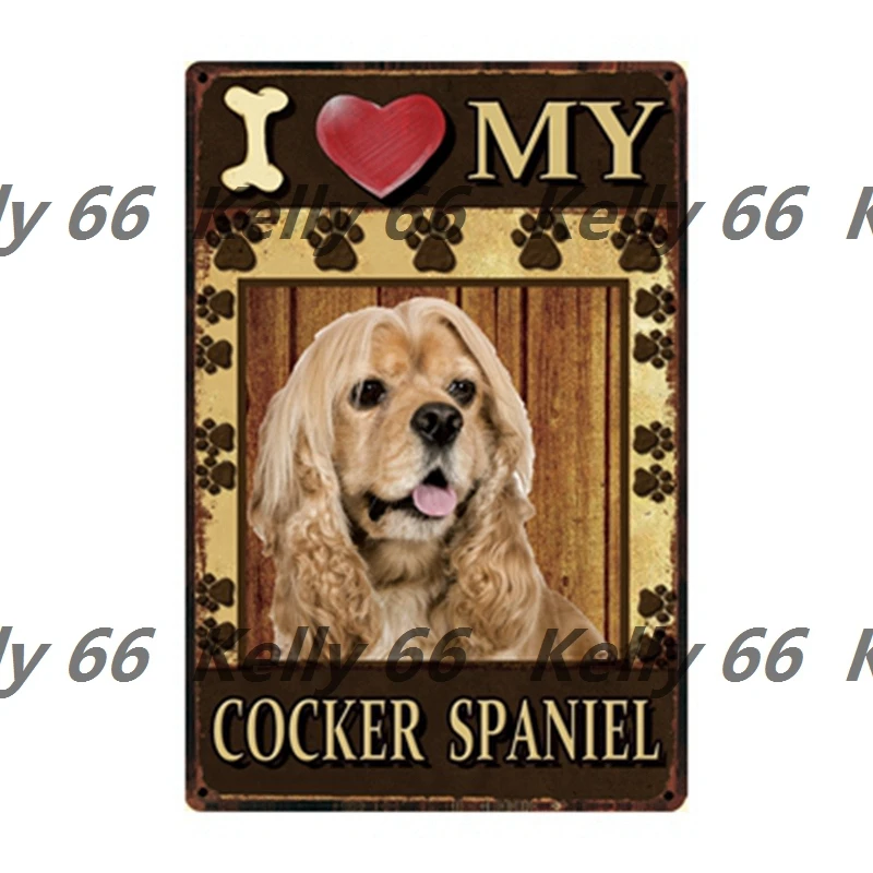 [Kelly66] жестяной плакат с животными собакой пуделем чоком лабрадором боксером