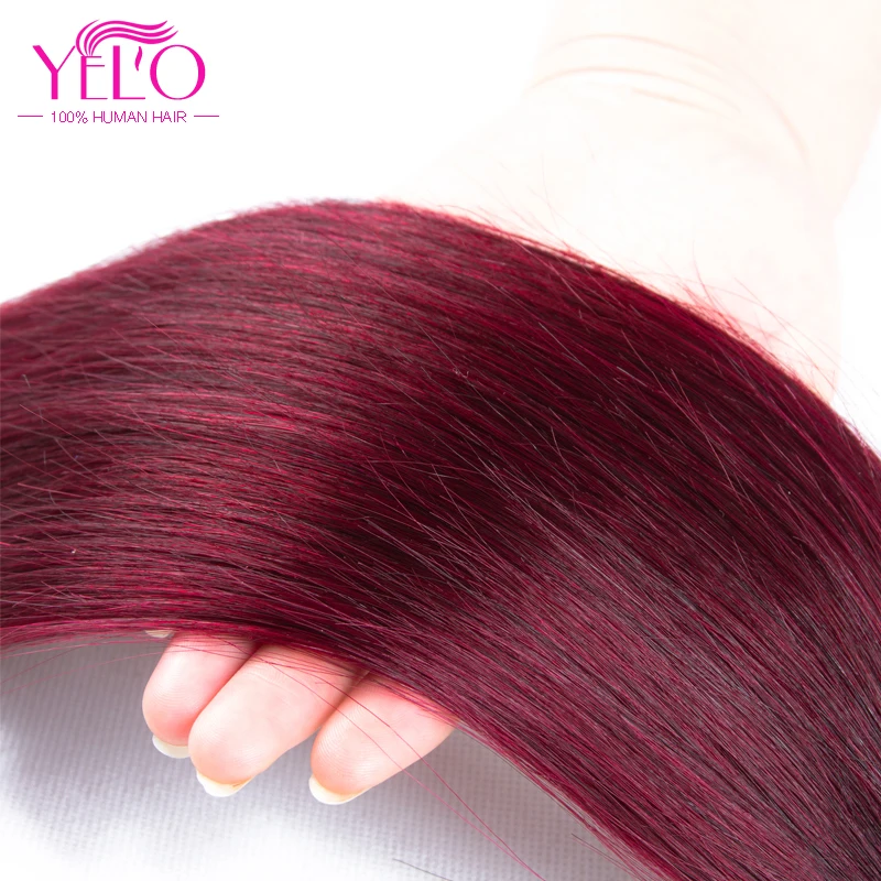 

YELO Hair Products Brazilian Remy Hair Straight 1/3Pcs /lot 16-24 inch Color Human Hair Weft Free Shipping