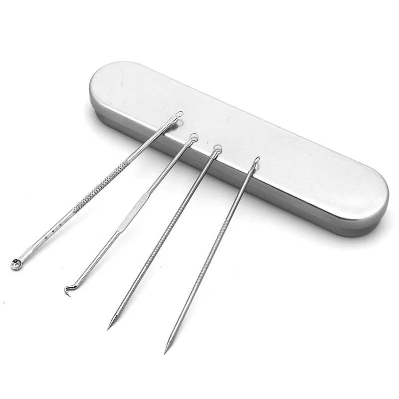 

4pcs/set Acne Remover Needles Blackhead Removal Pimple Comedone Extractor Set Blemish Zit Face Skin Care Cleaner Removal Tools