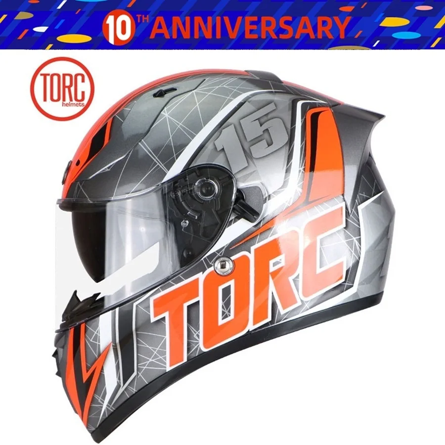 Мотоциклетный шлем TORC профессиональный модульный с откидной крышкой и двойными