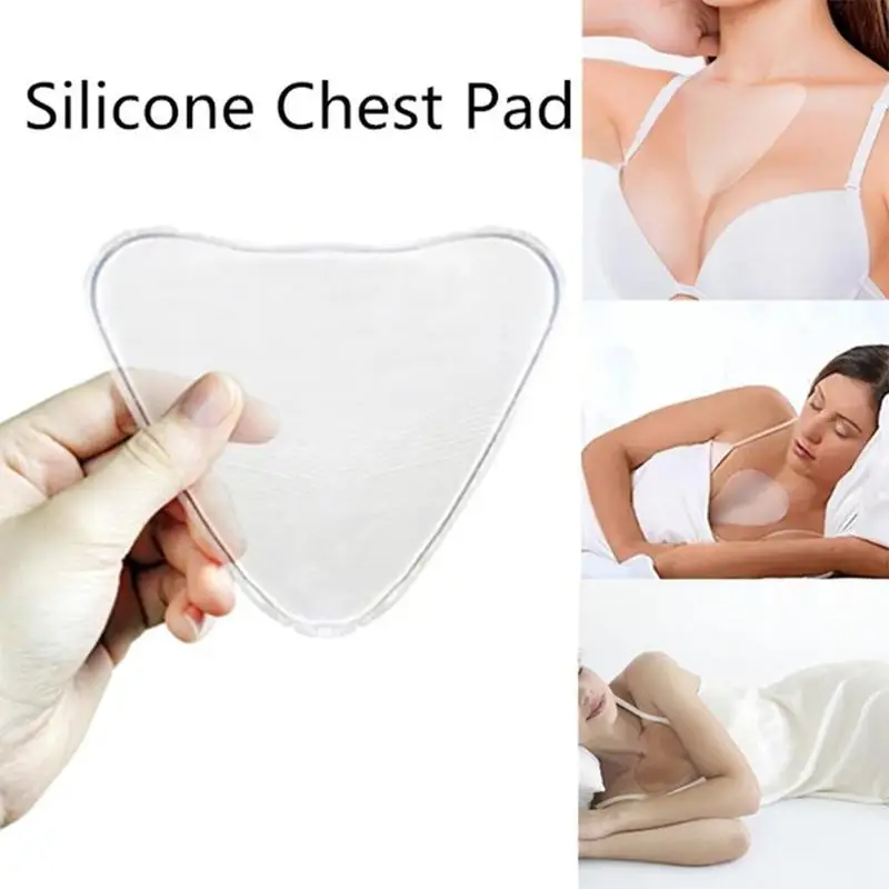 

New Reusable Triangle Chest Pad Anti Chest Pad Soft Best Cleavage Chest Silicon Care Lady Skin Sticker Transparent Sale W4S9