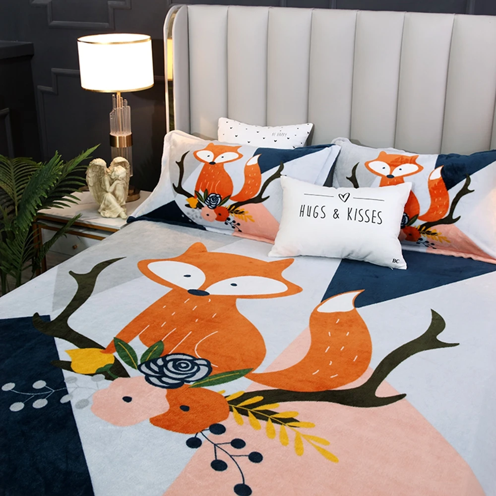 Универсальный чехол на матрас 30 см норковый кашемировый утолщенный для